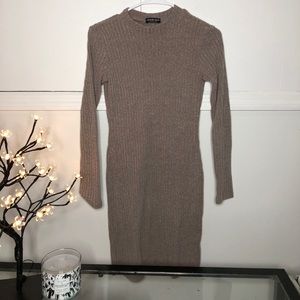 Long sleeve Soft knit bodycon midi dress